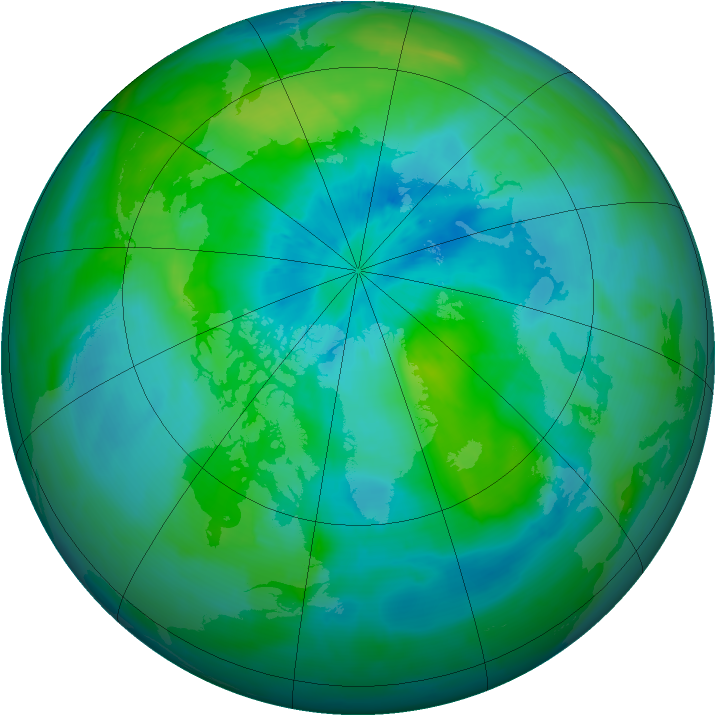 Arctic ozone map for 15 September 2013